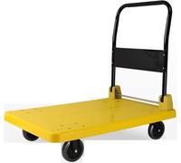 FBHFSUIEF Carrello a piattaforma, carrello a pieghevole, in plastica e maniglia in metallo, a mano con ruote, a spinta for bagagli, pacchi, attrezzi, a mobile(L)