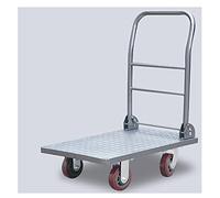 FBHFSUIEF Carrello a piattaforma, carrello a spinta, a pianale con ruote girevoli a 360 gradi, in metallo, pieghevole, for magazzino, capacità di carico del a, 440 libbre