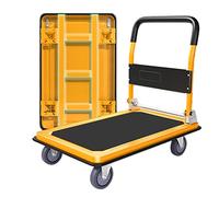 FBHFSUIEF Carrello a piattaforma con maniglia pieghevole, carrello multiuso funzionale, for una facile conservazione(Golden,90 * 60cm)