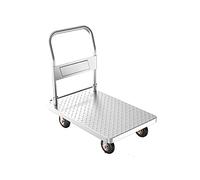 FBHFSUIEF Carrello con piattaforma in acciaio pieghevole maniglia for un facile stoccaggio manuale multifunzionale for il trasporto di vasi fiori e altro a spinta for impieghi gravosi(T2)