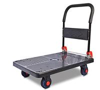 FBHFSUIEF Carrello con piattaforma pieghevole ruote silenziose for uso domestico e biblioteca, carrello a mano for impieghi gravosi, capacità di peso 660 libbre, a portatile