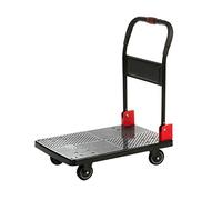 FBHFSUIEF Carrello pieghevole con ruote, carrello manuale, supporto for il trasporto di mobili, e regolabile, silenziose(Black,90 * 60cm)