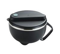 FBHFSUIEF Ciotola for zuppa di riso e noodle in acciaio inossidabile con coperchio maniglia, contenitore for alimenti, lunch box(Black)