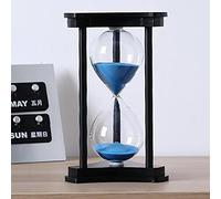 FBHFSUIEF Clessidra con Timer, 15/30/60 Minuti, Orologio Clessidra Cornice in Legno, Decorativa(Black Frame Blue Sand,30 Minutes)