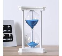 FBHFSUIEF Clessidra con Timer, 15/30/60 Minuti, Orologio Clessidra Cornice in Legno, Decorativa(White Frame Blue Sand,30 Minutes)