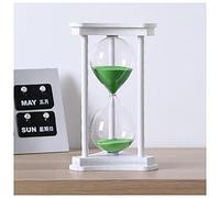 FBHFSUIEF Clessidra con Timer, 15/30/60 Minuti, Orologio Clessidra Cornice in Legno, Decorativa(White Frame Green Sand,30 Minutes)