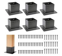 FBHFSUIEF Kit base for pali di recinzione in legno 4x4, staffe for in acciaio spesso e resistente con viti for(6pcs)