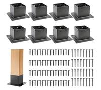 FBHFSUIEF Kit base for pali di recinzione in legno 4x4, staffe for in acciaio spesso e resistente con viti for(8pcs)