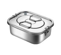 FBHFSUIEF Lunch box in acciaio inossidabile a doppio strato, 2/3 griglie, bento a prova di perdite, forte tenuta for riporre i lunch(Large 3 Gird)