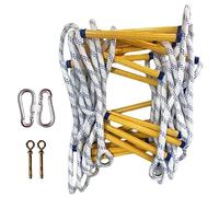 FBHFSUIEF Scale di Sicurezza in Corda for emergenze antincendio domestiche, Scala ignifuga con 2 Ganci/Corda bianca/49,21(Flower Rope,82.02Ft)