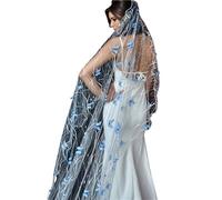 FBHFSUIEF Veli da Sposa Lunghi in Pizzo 3D a Farfalla, veli a cattedrale, Senza Pettine, in Tulle, Accessori for Feste di Nozze(75 cm)