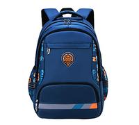 FBHFSUIEF Zaino casual impermeabile con strisce riflettenti for la sicurezza notturna for adolescenti(Blu,M)