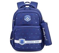 FBHFSUIEF Zaino impermeabile for la scuola, leggero, casual, da viaggio, con striscia di sicurezza notturna(Blu)