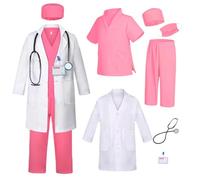 FBHLZ Costume da Dottore per Bambini, Costume da Cosplay per Bambini con una Varietà di Accessori, Adatto per Ragazzi e Ragazze di Età 4-12 Anni