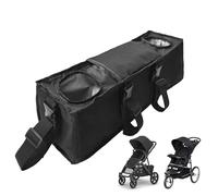 Fbinys Baby Stroller Organizer, Insulated Cup Holders, Adjustable Fastener Strap, Diaper Bag Organizer for Travel, Airplane, Park, Water Bottle Storage, 19.69x5.51x6.69 inches, Black