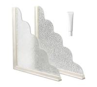 Fbinys Bathtub Splash Guard, Self-Adhesive Barrier, 2 Pieces Water Shower Corner Guard with Flexible PVC, Waterproof Tub Protector with Easy Installation, Bathroom Accessory Multi-Purpose Use