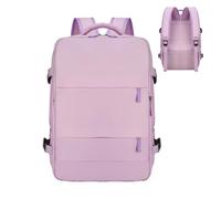 Fbinys Carry on Backpack, Travel Backpack, Waterproof Multi-Pocket Rucksack, Lightweight Carry-On for Flight, Hiking, Gym and School, 16.93x11.02x6.3 inches, Black and Purple