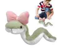 Fbinys Cute Snake Stuffed Animal, 15.75in Green Plush Snake, Year Mascot Doll Decoration with Soft Wrap Design, Table Display Plush Figure with Style, Decorative for Sofa Bedroom and Car
