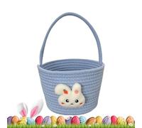 Fbinys Easter Baskets, Soft Festive Candy Storage Container, Empty Bunny Basket with Handle for Babies, Egg Hunt Game, Candy Bag, Treat Container, 9.06x7.09x6.3 Inches