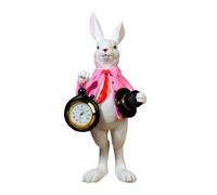 Fbinys Easter Bunny Figurine - Top Hat Clock Decor, Cute Bunny Small Decorations, Statue with Detailed Craft, Figurine for Home Office Bedroom Farmhouse School Restaurant Desk Shelf Spring Holiday