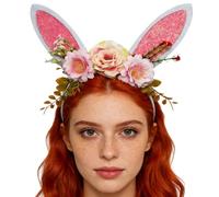 Fbinys Fascia per capelli con orecchie da coniglietto pasquale, regolabile, morbida decorazione per costume da cartone animato, per adulti e bambini, per cosplay, foto, trucco, feste di Natale
