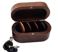 Fbinys Guitar Picks, Electric Guitar Picks, Walnut Bass Guitar Picks, Guitar Pick Holder with Storage and Pick Holder, 8.5x4.5x4cm Durable Guitar Picks for Electric Guitar & Musicians