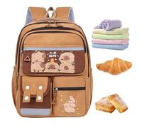 Fbinys Kids Capybara Backpack, Cute Animal School Bag, Large Capacity Stationery Organizer, Adjustable Shoulder Straps, Lightweight Design for School Travel Camping, 16.54x11.81x6.3 inch