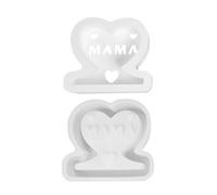 Fbinys Reusable Mother's Day Silicone Mold, Epoxy Mold Mama Letter Love, Non-Stick Easy Release Molds for Plaster Ornament Resin Craft Home Decorations 3.58x3.9 inch