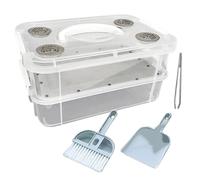 Fbinys Scatola per l'Allevamento di Tarme della Farina,Scatole alimentazione del mais trasparenti a rete fine - Alimentatore per Camole del Mais | per draghi barbuti, polli, rane, lucertole,