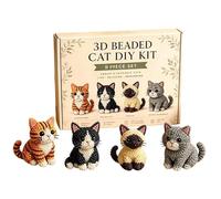 Fbinys Set di ricamo con perline a forma di gatto 3D, Siehe Beschreibung, PVC, Non pietra preziosa
