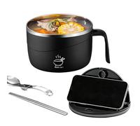 Fbinys Thermal Soup Mug, Metal Meal Container Set, Lid Cover with Noodle Bowl, Heat Guard Stainless Dining Food Serving Vessel, Dining Bowl with Style, Lunch Dish for Dorm Living