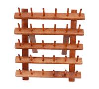 Fbinys Thread Holder, 30-Spool Embroidery Thread Organizer, Wooden Large Bobbin Storage Station with Foldable Legs, Sewing Accessory for Crochet Room And Table, 9.25x6.1x9.84 Inches