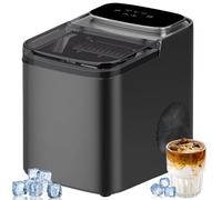 FBJAMZ Mini Macchina per Il Ghiaccio Portatile, Produce cubetti di Ghiaccio in 6-10 Minuti, compatta ed efficiente, Design da banco per Uso Domestico. (Grey)