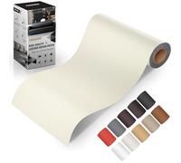 FBKOQKU Pelle Adesiva per Riparazioni Autoadesivo, 10 x 200 cm Patch di Riparazione in Pelle,Ecopelle Adesiva per Divani, Sedili Auto, Mobili, Borse, Giacche (Bianco avorio)