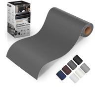 FBKOQKU Pelle Adesiva per Riparazioni Autoadesivo, 10 x 200 cm Patch di Riparazione in Pelle,Ecopelle Adesiva per Divani, Sedili Auto, Mobili, Borse, Giacche (Liscio Nero grigio)