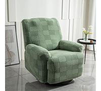 FBKPHSS Sedia Multifunzionale Coprisedile Poltrona, Jacquard Elasticizzato Fodera per Poltrona Lavabile Antiscivolo Copripoltrona Relax Elettrica Reclinabile,Verde,3 seater sofa