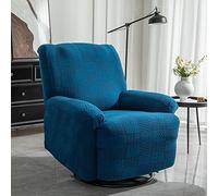 FBKPHSS Sedia Multifunzionale Coprisedile Poltrona, Jacquard Elasticizzato Fodera per Poltrona Lavabile Antiscivolo Copripoltrona Relax Elettrica Reclinabile,Navy blue,4 seater sofa