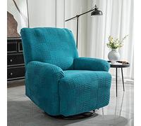 FBKPHSS Sedia Multifunzionale Coprisedile Poltrona, Jacquard Elasticizzato Fodera per Poltrona Lavabile Antiscivolo Copripoltrona Relax Elettrica Reclinabile,Dark green,2 seater sofa