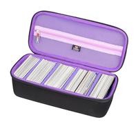 FBLFOBELI Custodia per giochi di carte compatibile con UNO/Piles/Phase 10/Exploding Kittens/Five Crowns/Flip 7/Go Fish/Monopoly Deal e carte da gioco, solo custodia (nero+viola, grande)