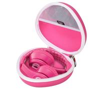 FBLFOBELI Custodia rigida compatibile con cuffie wireless JLab Studio/eKids Barbie Wireless Bluetooth, supporto protettivo antiurto (rosa + bianco)