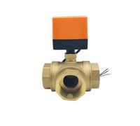 FBPQRCONS Valvole a Sfera elettriche in Ottone a Tre Vie T/L a Tre Fili a Due comandi a Tre Fili a Un Comando 220V 24V 12V Valvola a Sfera motorizzata(T TYPE-24VDC-CR02,0.75 inch)