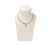 FbqLhe1ahh Moderno Espositore for collana con busto for gioielli in microfibra beige for espositore for for pendente a catena for in (H10.6) Espositore per gioielli