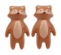 FBSHOP(TM) - 2 pomelli in ceramica a forma di volpe, per armadietti, porte, comò, mobili da cucina e armadi