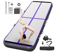 FBSPORT Airtrack - Tappetino da ginnastica con pompa ad aria, altezza 20 cm, spessore 5 m, con borsa per il trasporto, per casa, esterni, yoga