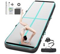FBSPORT Airtrack - Tappetino da ginnastica con pompa ad aria, altezza 20 cm, spessore 6 m, con borsa per il trasporto, per la casa, l'esterno, lo yoga