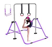 FBSPORT Barra da Ginnastica per Bambini con Altezza Regolabile Anelli Pieghevole Regolabile Espandibile Parallele Ginnastica Artistica, Ideale per Casa Junior