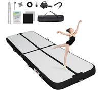 FBSPPORT Tappeto Gonfiabile per Ginnastica 3 Metri, 20cm Spesso con Pompa Ad Aria e Borsa per Il Trasporto, Tappetino per Esercizi a Casa/Yoga/All'Aperto/Tumbling/Palestra/Cheerleading/Acqua