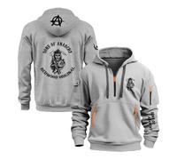FBWZSAG Felpa con Cappuccio Stampata da Uomo per A.na.rc.h.y S.on.s Abbigliamento Sportivo con Cappuccio E Mezza Zip Cappotto Semplice Felpe A Manica Lunga-D-QianHui||XL
