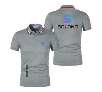 FBWZSAG Polo da Uomo Abbigliamento Sportivo per S.o.la.n.a S.O.L Magliette Tennis Bottoni T-Shirt con Colletto Semplice Allenamento-HuiS||XX_l