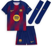 Fc Barcelona 2025/26 Stadium Home - Maglia da calcio da 3 pezzi Nike Replica per bambini più piccoli, Deep Royal Blue/Noble Red/Midwest Gold, HJ5619-456, S